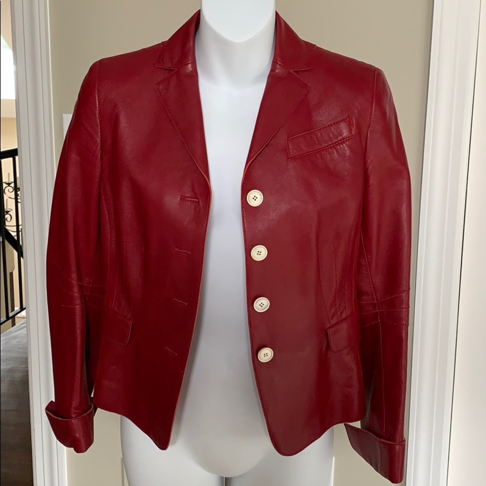 Akris punto Italian leather jacket